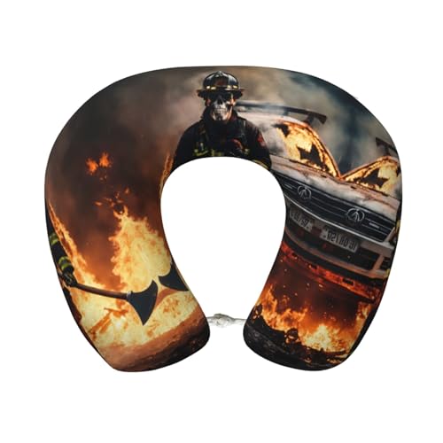 Almohada de cuello con diseño de bomberos y espuma viscoelástica miniatura 1