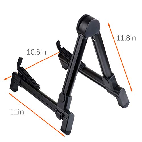 Guitar Stand, Randon Folding A-Frame Aluminum Stand for Acoustic and Electric Guitars (8.6-11.8910.8-14in, Black) …