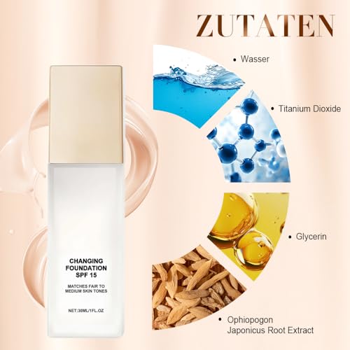 Generic Color Changing Foundation for Mature Skin, Concealer Cover Cream, Lightweight Liquid Foundations, Tone Suitable for All Skin Types (1pcs)