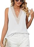 Camisas de verano sin mangas para mujer, camisetas de tirantes, chaleco de cami, cuello de pico, informal, verano, tallas grandes, gasa, informal, suelto, sin mangas, jersey de gasa de un solo color
