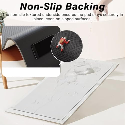 Customizable Gray Window Sill Padding for Narrow Sills, Bay Windows & Balconies - Non-Slip Waterproof Window Seat Mat, Absorbent (120x25cm/47.2x9.8in)