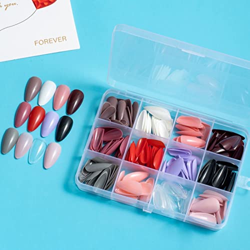 COLORBIRD ネイルチップ ショート 12色 ケース付 黒 ピンク 青 シンプル おしゃれ