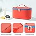 Makeup Bag Portable Travel Cosmetic Bag for Women, Beauty Zipper Makeup Organizer PU Leather Washable Waterproof (Red)