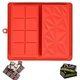 Heclia Molde de barra de chocolate Deep Dubai, molde de silicona de barra de chocolate pistacho de 1 pulgada de grosor, molde de barras de caramelo grandes para barras rellenas, grado alimenticio