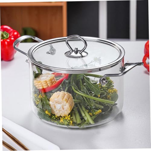 Cacerola de vidrio transparente de 2,5 L con asas de acero inoxidable 7