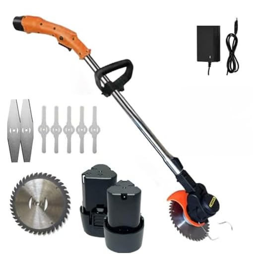 Aparador de Grama Elétrico 21V Recarregável com 2 Baterias Sem Fio (21V-3.0Ah (2 Baterias))