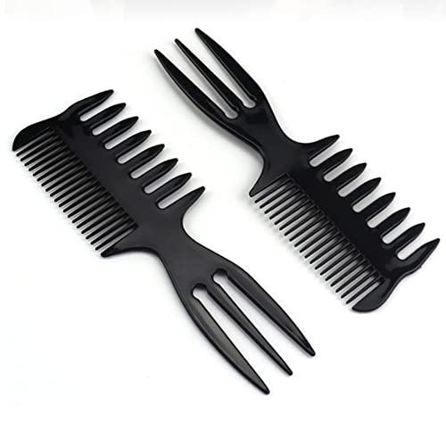 Peine profesional doble cara negro plástico AKOAK miniatura 2