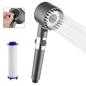 Multifunctional Massage Shower, Handheld High Pressure Shower Head, 3 Modes High Pressure Massage Shower Head One-button Adjustment Shower Head (Shower Head)