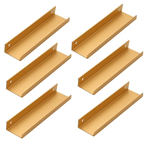 CWYP-40, Tiradores para Armarios, Tiradores para Muebles Ocultos Dorado Tiradores para Cajones Aleación Aluminio Tirador Tirón del Gabinete Armario Empotrado Manilla, 6 Piezas (64mm,Dorado) Cover