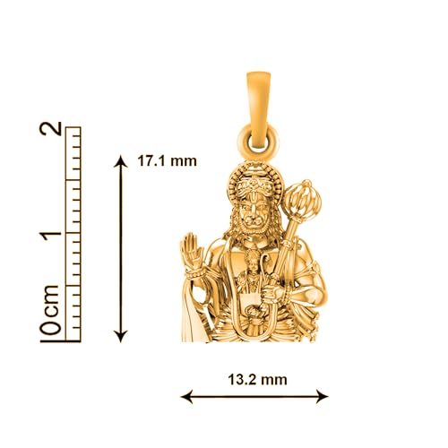 Pendentif Hanuman argent 925 et or 22k, médaillon d'exception gravé - 2