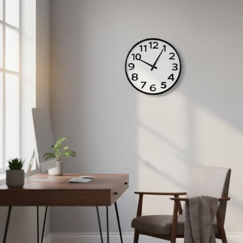 Image of Crosstime 20 Inch Large Wall Clock - Big 3D Numbers Easy to Read, Battery Operated Silent Non-Ticking, Analog Quartz Round Clock