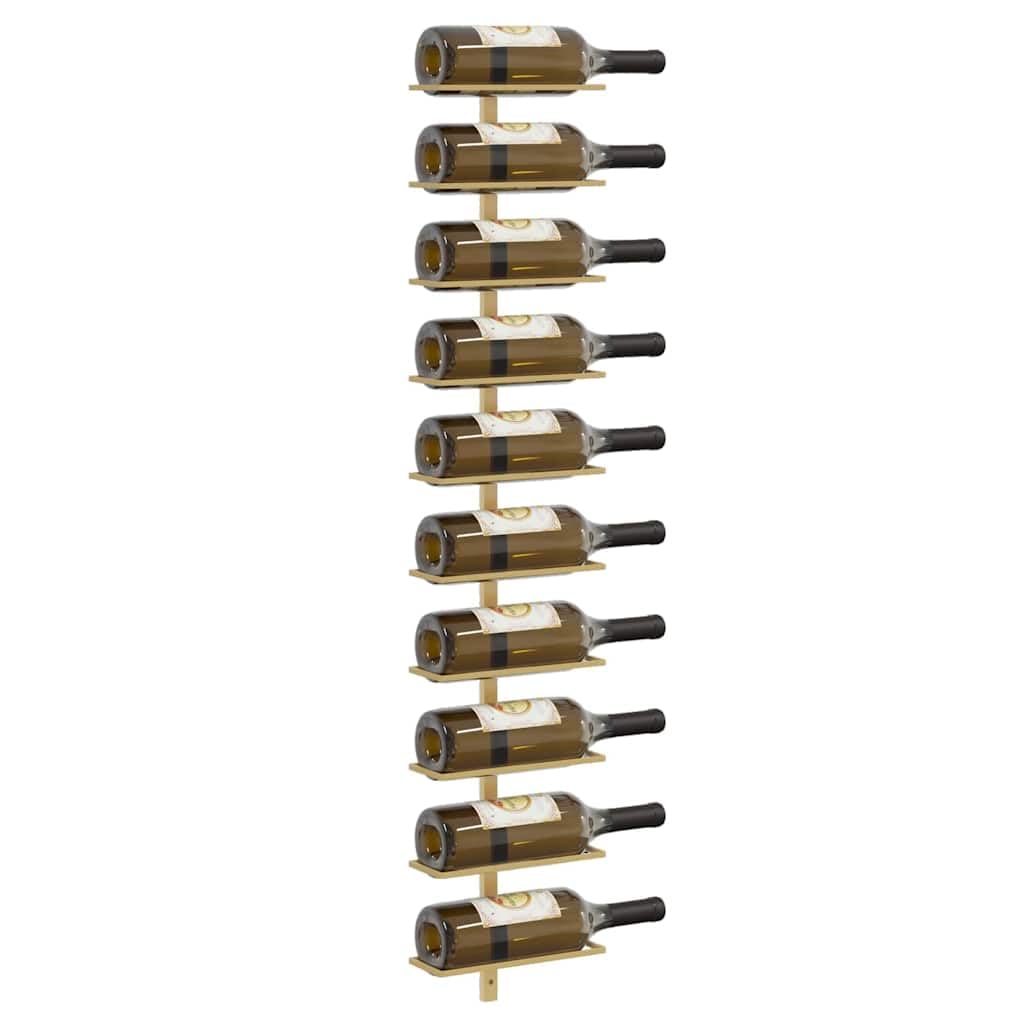 Wand-Weinregale aus goldenem Metall 2 Stück 24x9x120 cm für 10 Flaschen Flaschenhalter für Küche Barregal Speisekammer Lagerung und ordentliche Aufbewahrung von Weinflaschen