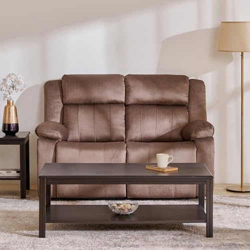 Image of Home Centre 2 Seater Denver Fabric Recliner| Fabric Recliner| (Brown) |2 Year Warranty