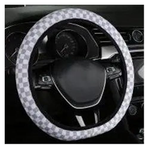 �Ԃ̃X�e�A�����O�z�C�[���J�o�[ �z�C�[���X�e�A�����O�v���e�N�^�[�`�F�b�J�[�{�[�h�I�[�g�J�[�X�e�A�����O�z�C�[���J�o�[�`�F�b�N�����j�o�[�T��37-38cm�X�e�A�����O�z�C�[���v���e�N�^�[(Grey and white)