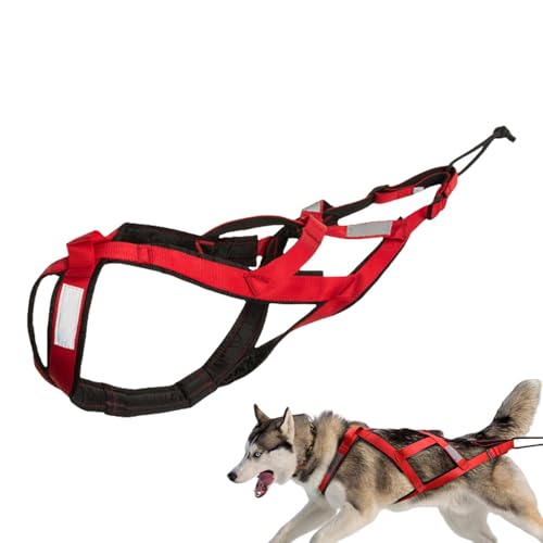 Arnés de trineo para perros, arnés para tirar de perros, arnés para tirar de peso perros, arnés de mushing para perros con correa reflectante para ejercicios de canicross en trineos tirados por perros