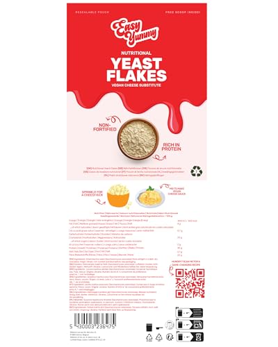 Easy Yummy Hefeflocken (300g), Nicht-gefriergetrocknete Nährhefeflocken, 100% Vegan und ohne Zusatzstoffe
