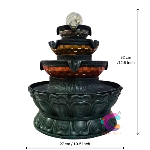 Image of Four Step Table Top Decorative Water Fountain for Home Decor /Office /Indoor & Outdoor /Garden /Puja Room /Vaastu (C-064)