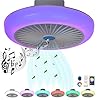 VOMI LED Plafondventilator met lamp Modern Onzichtbaar RGB-kleurverandering Muziek Ventilator plafondlamp Met Bluetooth…