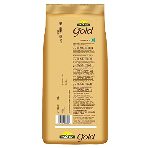 Image of Tata Tea Gold | Premium Assam teas with Gently Rolled Aromatic Long Leaves | Rich & Aromatic Chai | Black Tea | 500g (Pack of 2)