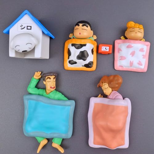 Image of FUNFOB Shinchan Action Figure | Shin chan Figurine Cartoon Figures Toys for Boys & Girls PVC Multicolour (Shinchan Family Shiro Set)