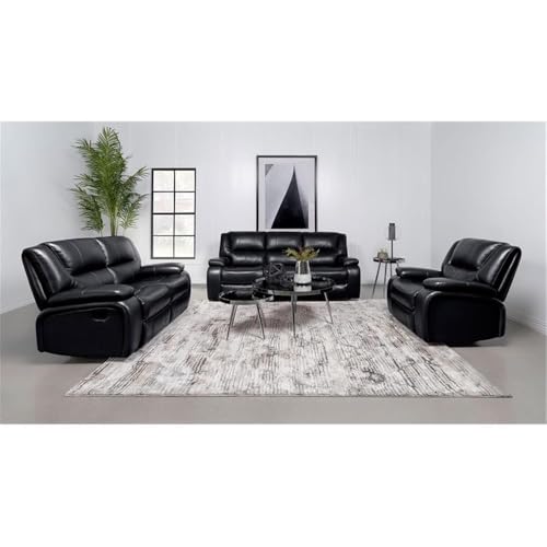 Sillón reclinable manual Negro cuero sintético miniatura 2