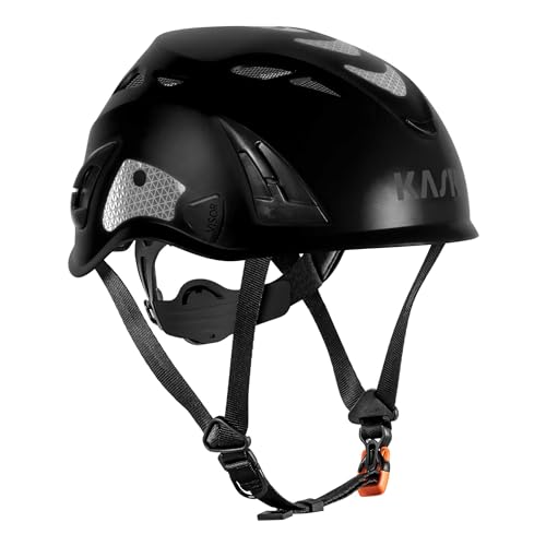 KASK Superplasma HI VIZ 安全ヘルメット 回転ホイール付き、反射ストライプ、EN 397、カラー: ブラック