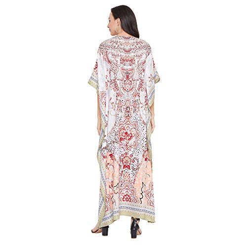 Image of Oussum Women Long Maxi Plus Size Polyester Kaftan Gown, Womens Kaftan Dresses Lounge Resort Wear, Plus Size Kaftan