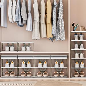 Miniatura 7 de Zapatero plegable de 6 niveles para ahorrar espacio, instalación gratuita, organizador vertical de zapatos para dormitorio, entrada, armario, sala