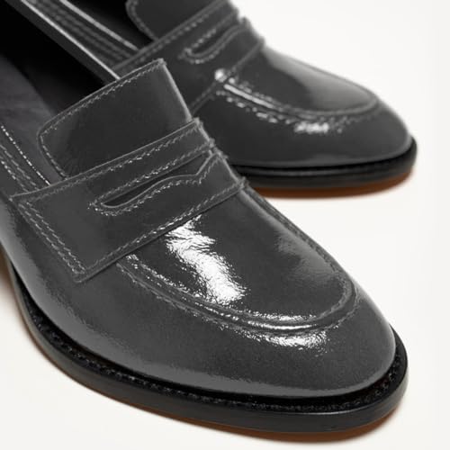 Image of SHODENSE Women Vintage Chunky Heel Loafers Pumps Platform Round Closed Toe Oxford Shoes Burnished Patent Matte Suede Slip On Dress Loafer Block Stacked Heels Office Formal Work Business 4-11 M US