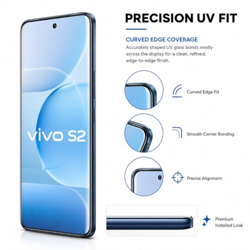 Image of FIRST MART Military-Grade Gorilla UV Tempered Glass For Vivo S2 5G - 9H Hardness, Edge-to-Edge, Bubble-Free
