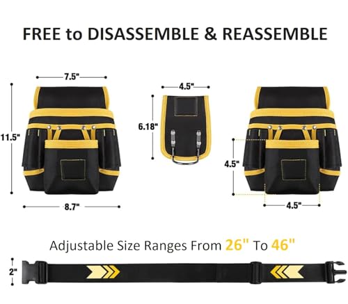 Magnetic Tool Belt with 27 Pockets