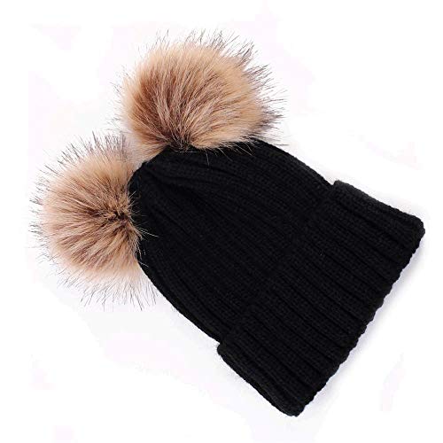 Baby Winter Warm Hat, Baby Newborn Knit Hat Infant Toddler Kid Crochet Hat Beanie Cap Black