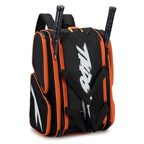 TILDOSAC Versatile Pickleball Backpack For Sport Large Paddles Duffle Bag With Shoes Compartment For Travel Black