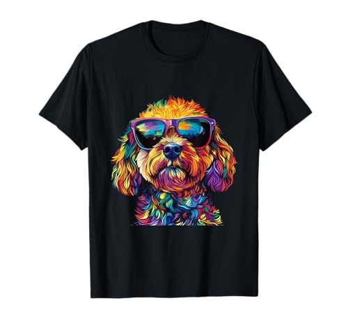 Cavapoo Lovers Design Splash Art Divertente Cavapoo Maglietta