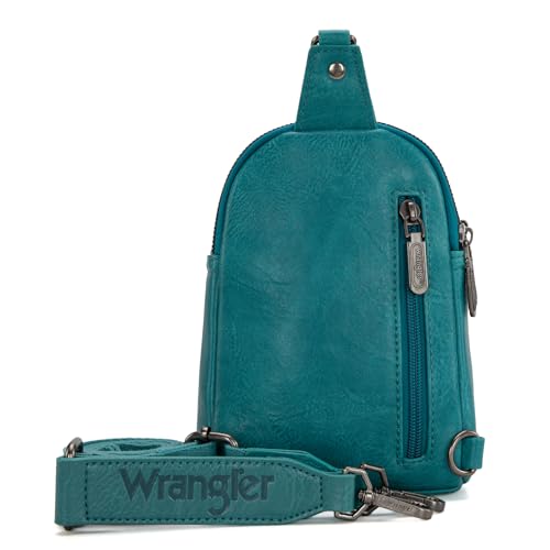 Image of Wrangler Small Sling Bag for Women, Leather Crossbody Bags Cross Body Purse Fanny Packs with Adjustable Strap for Gift