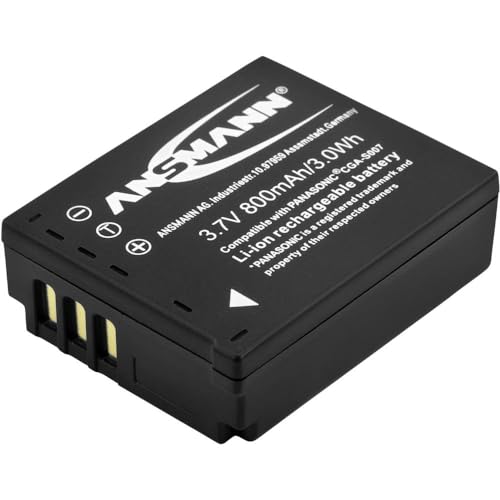 ANSMANN Batterie de Rechange A-Pan CGA-S 007 pour Appareil Photo Panasonic (1 PCE) – Batterie Appareil Photo Lumix – Batterie Li-Po 3,7V 850 mAh