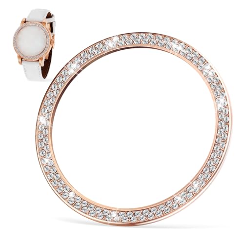 BUGUUYO 手表刻?双?保護圈 ローズゴールド 軽量耐衝撃スマートウォッチ装飾リング 対応 保護カバーキラキラ