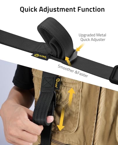 CVLIFE Two Point Sling with Padded Wide Sling, Removable Swivels - Black - Adjustable Length for Outdoor Activities