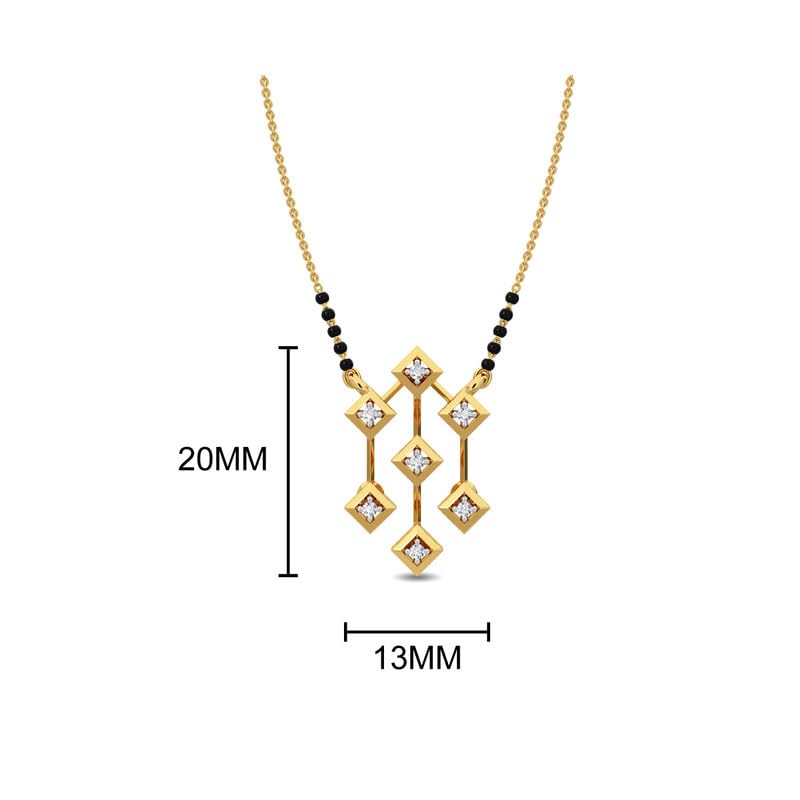 Image of KISNA JEWELS 14KT|18KT BIS Hallmark Pure Gold and Diamond Mangalsutra For Women