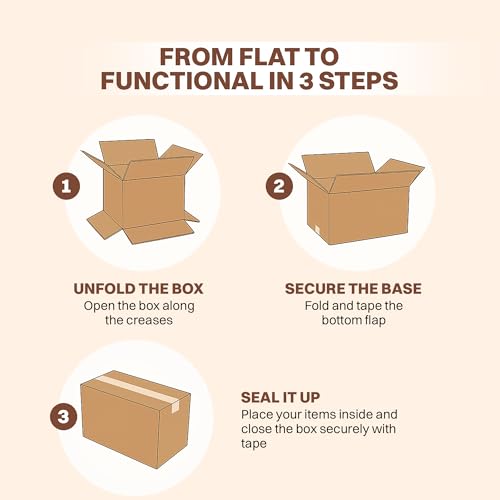 Image of BonKaso Blueprint Premium Eco-friendly 5 Ply Corrugated Packing Box for Secure Shipping, Moving, Courier & Goods Transportation, Brown, 27x14x13 Inches - (Pack of 4)