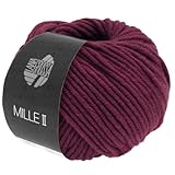 LANA GROSSA Mille II | Strapazierfähiges Mischgarn mit Merinowolle, waschmaschinenfest | Handstrickgarn aus 50% Schurwolle & 50% Acryl | 50g Wolle zum Stricken & Häkeln | 55m Garn FB72