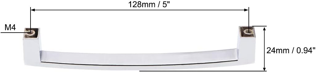 uxcell Cabinet Pulls Drawer Handles 128mm Hole Centers Alloy Crystal with Screws 4Pcs