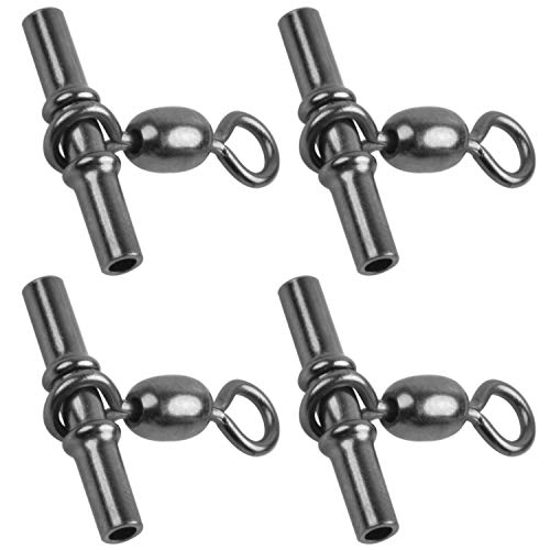 SILANON Cross-line Kranwirbel, T-förmig, drei 3-Wege-Wirbel, Angelzubehör, Crimphülse, Angelwirbel, Verbindungsstück, robustes Messing, Salwasser-Terminal Tackle Cover