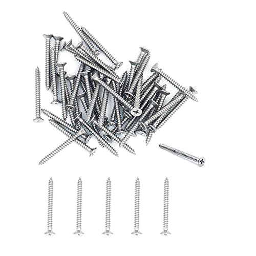 Vis autotaraudeuses Nuzamas en acier inoxydable 304 - Lot de 100 pièces ST6,3 x 50 pour bois