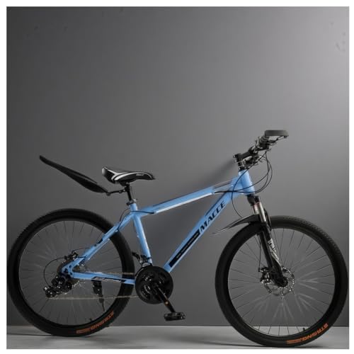 Artudatech マウンテンバイク 自転車 27段変速 26イン クロスバイク 110変速チェーン デュアルディスクブレーキ 高炭素鋼フレーム マウンテンバイク クロスバイク 9段タワーホイール ブルー