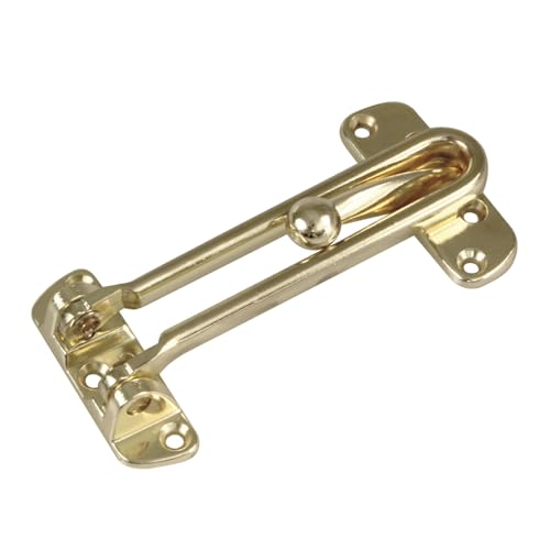 Amig - Sicherheitskette für Türen Modell 2 - Stangenlänge 120 mm - Einsteckgriff für Eingangstüren - Robuster Verschluss durch Seitenleiste - Zamak Messing lackiert
