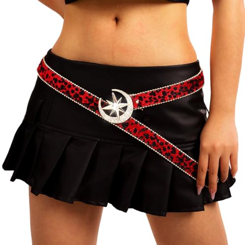 Fashion Leopard Print Ladies Belt, Genuine Leather Rhinestone Buckle Leather Belt for Jeans3