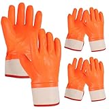 Wenceda 2 Pairs Propane Cylinder Handling Gloves, Thickened Multiple Layers Glove for Operation, Double Dipped PVC Forklift Propane Gloves Waterproof for Men Work
