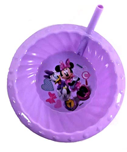 Zak Designs Minnie Mouse and Daisy Duck Children's Sipper Cereal Bowl With Straw (Lavender)