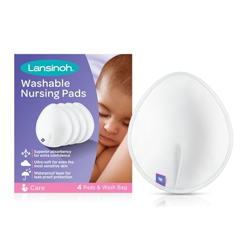 Lansinoh - Discos Lavables de Lactancia - Reutilizables, Ultra Absorbentes y Ecólogicos - Viscosa de Bambú - Blanco, 8 Discos